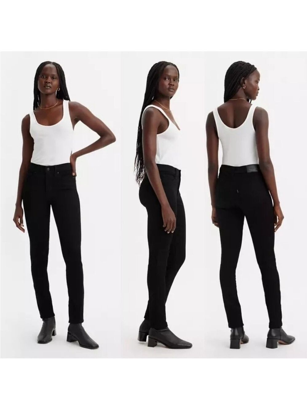 Levi’s 311 Shaping Skinny Ankle Zip Black Jeans, Size 28